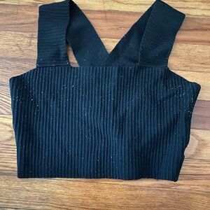 Altar'd State Blue Ribbed Crop Tank Top